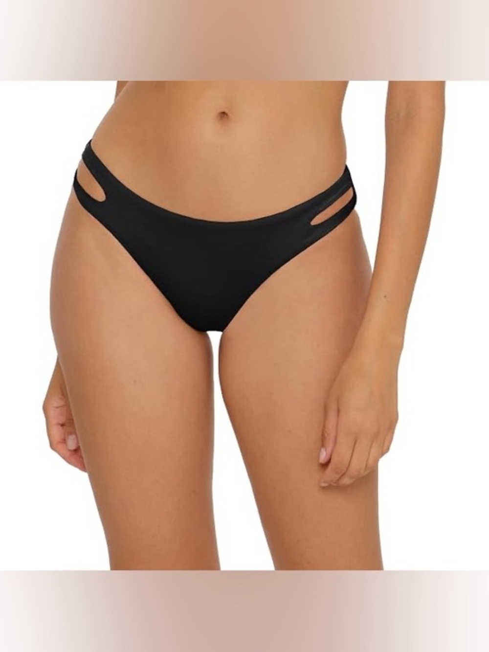 Mossimo Black Cutout Bikini Bottoms Size Large High Cut Swim Bottom NWOT